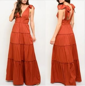 Boho tiered maxi dress